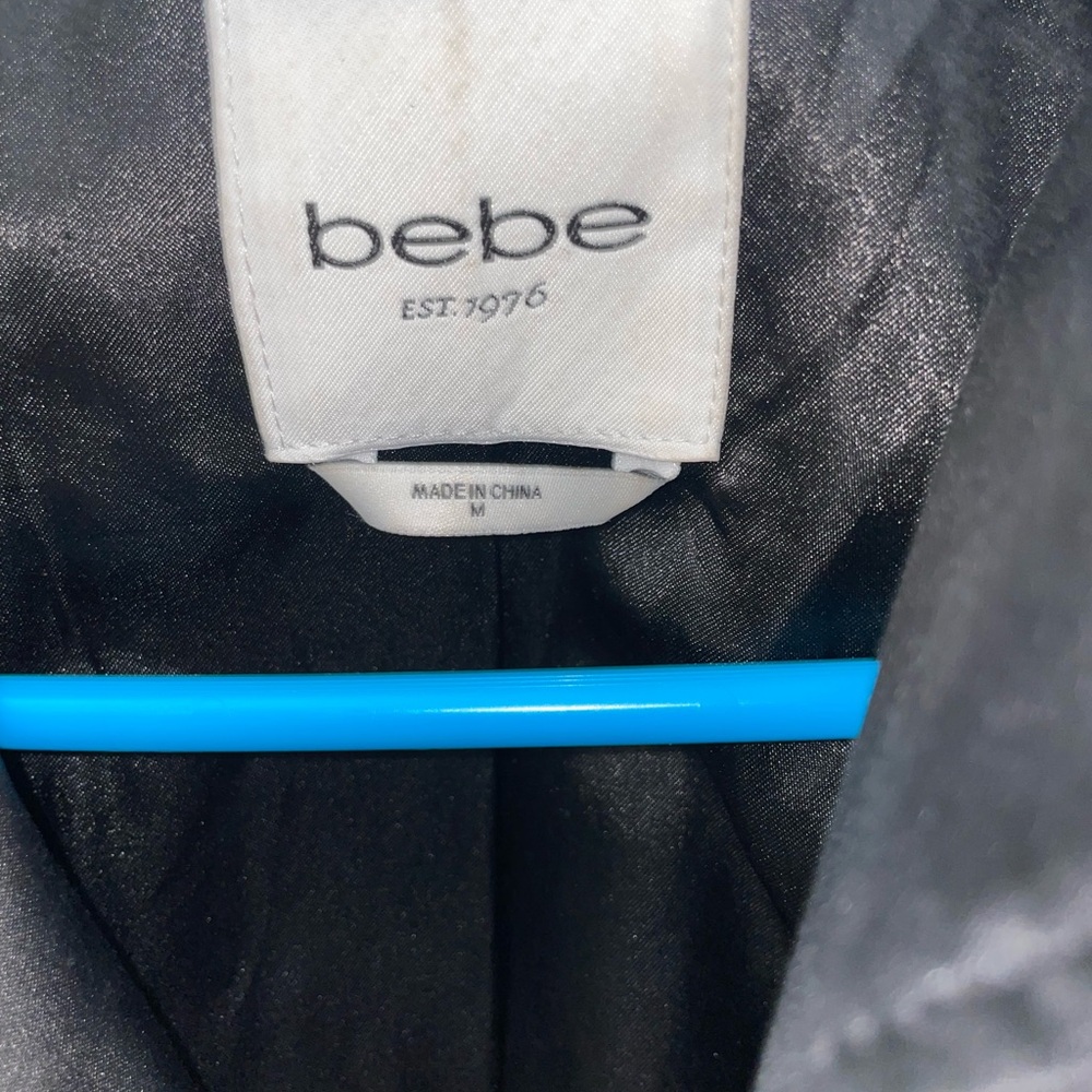 bebe Black Ruffle Coat - Picture 7 of 7